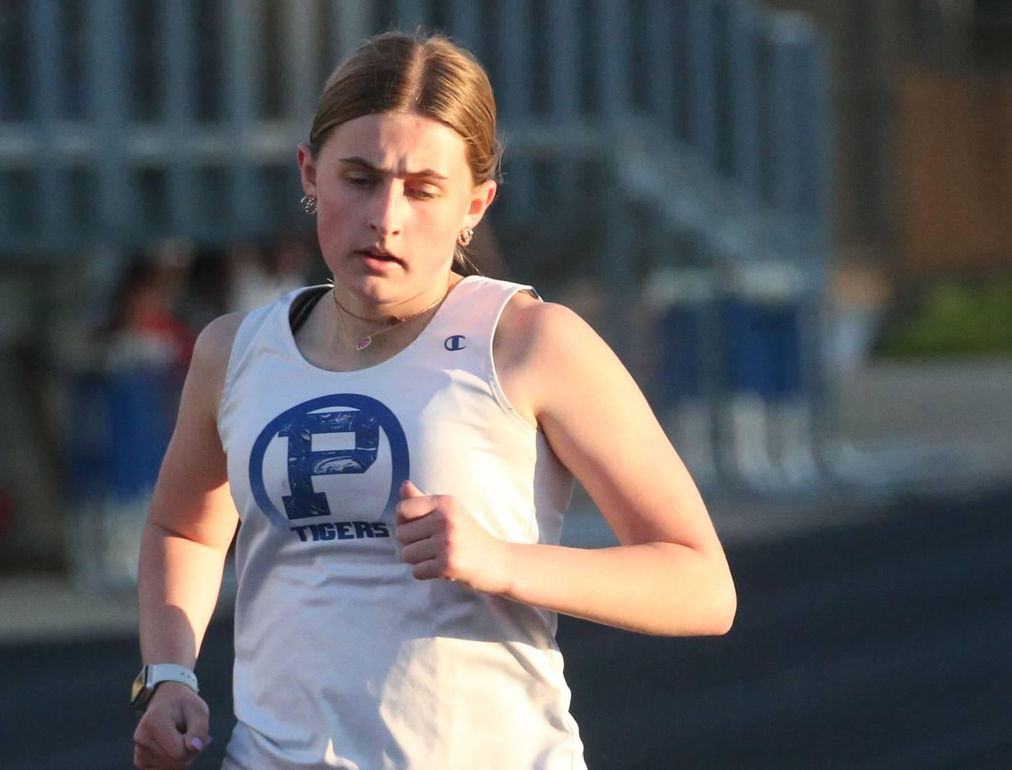 Princeton's Alexandra Waca competes in the 800 meter run during the Ferris Invitational on Monday, April 15, 2024 at Princeton High School.