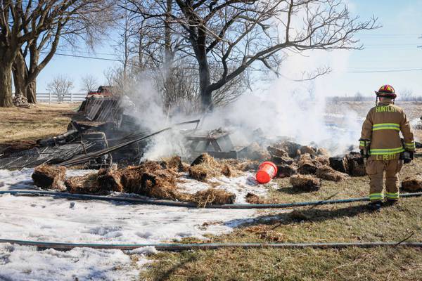 Brush fire spreads, destroys shed in Huntley