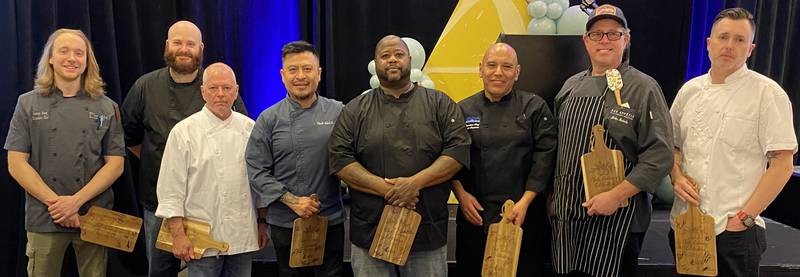 The 2024 Chefs Culinary Celebration chefs are, from left, George Barg, John Saccomando Jr., Stephen Langlois, Abel Cortes, Terrell Cole, Raul Armenta, John Bubala, and Zac Rodgers