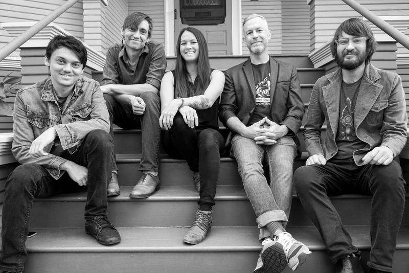 AJ Lee and Blue Summit band members AJ Lee, Sullivan Tuttle, Jan Purat, Chad Bowen and Scott Gates