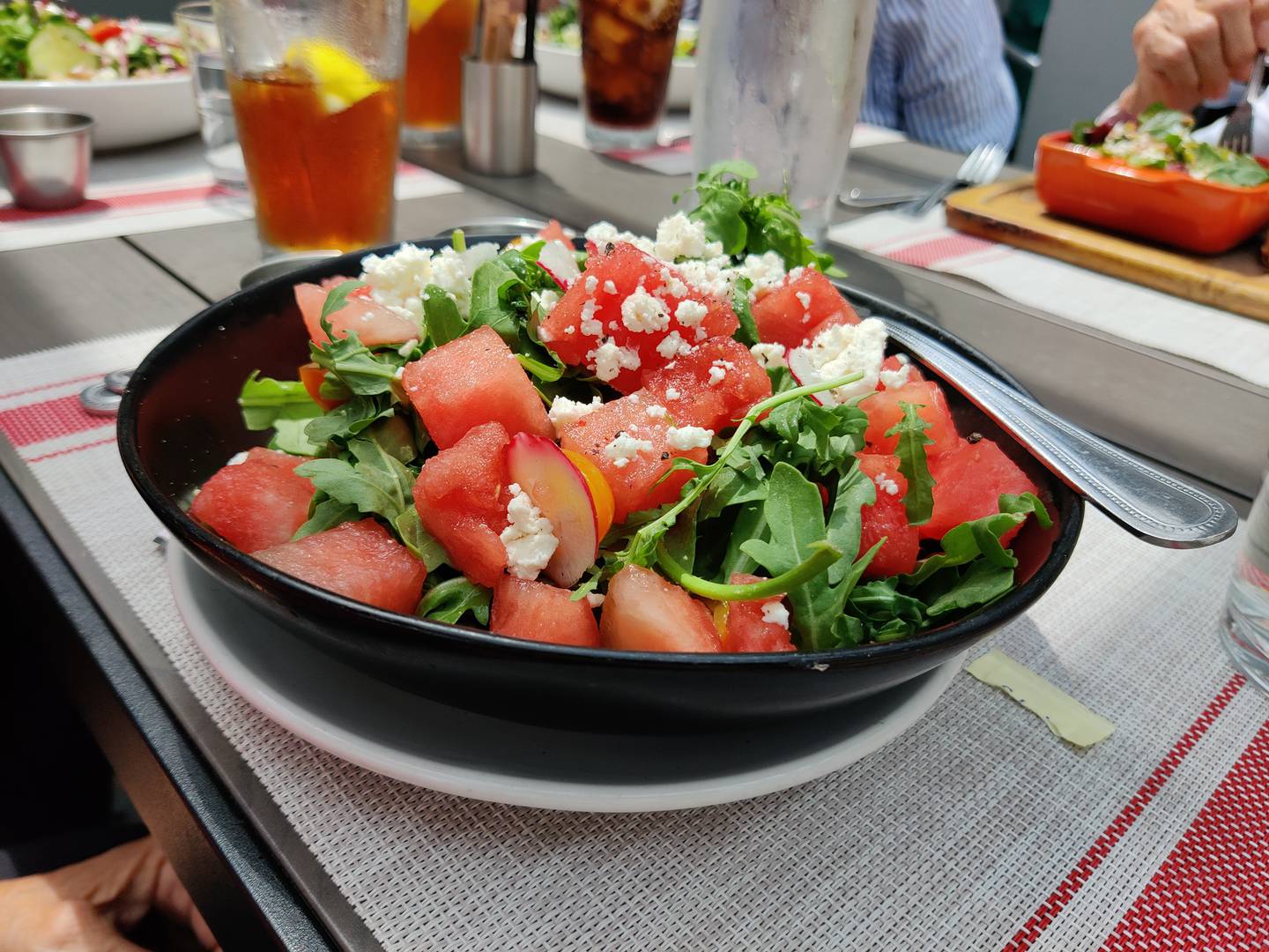 Watermelon salad at Gia Mia in Geneva.