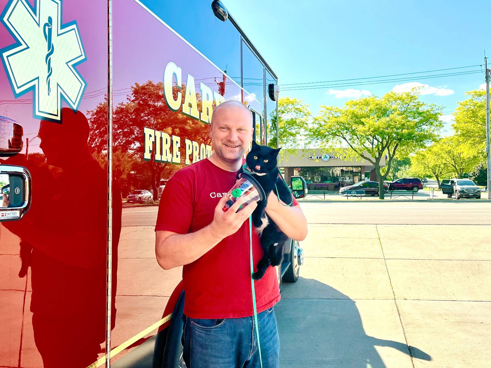 Cary firefighter donates oxygen masks for pets Shaw Local