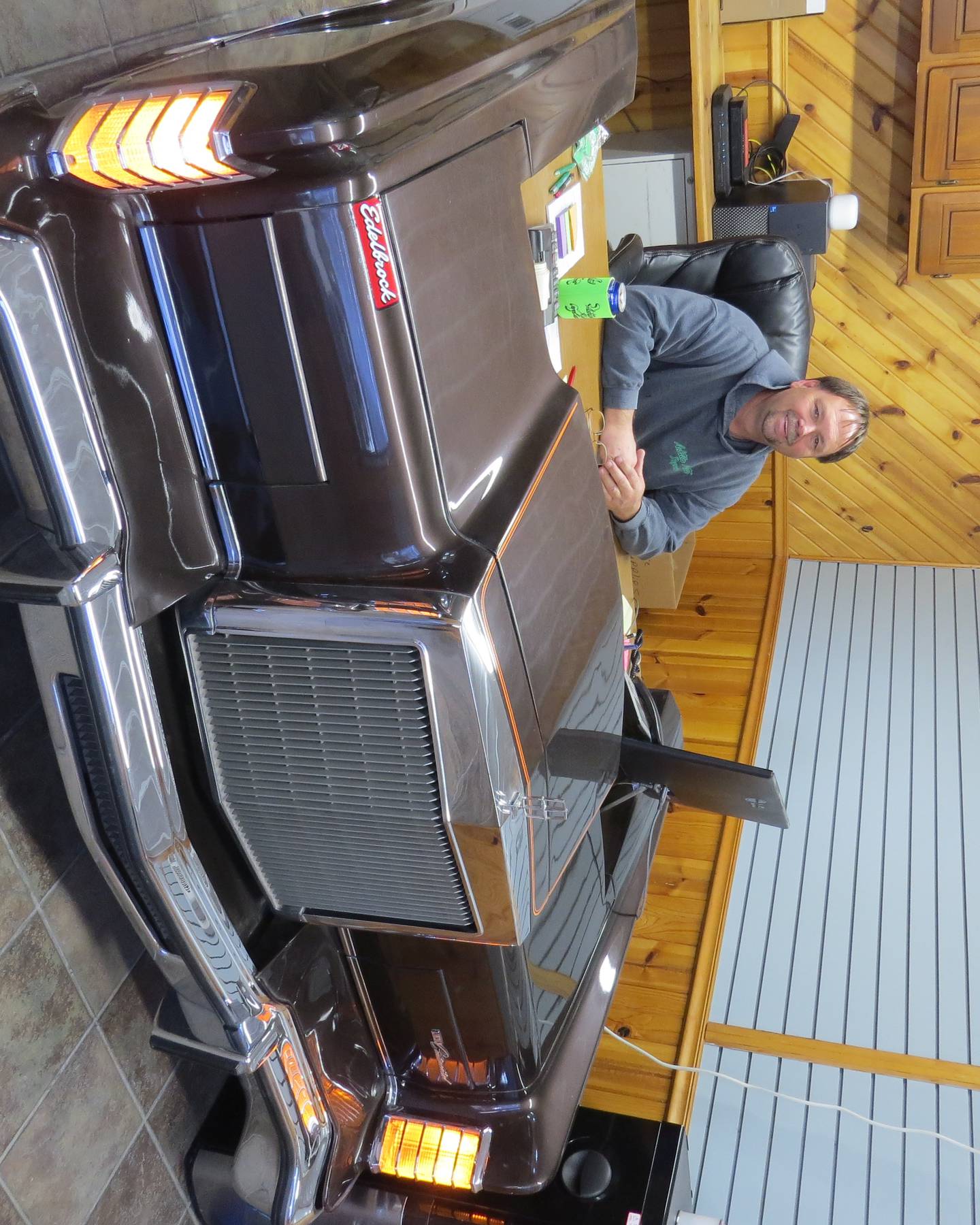 Mike Hambley is a General Motors fan and collector but the desk at his new Amboy Auto Repair business is a perfect fit. The desk, made from the front end of a Lincoln Continental, was crafted by the late Dennis Becker, who built the building at 33 Southeast Ave., and founded Becker Auto Body.