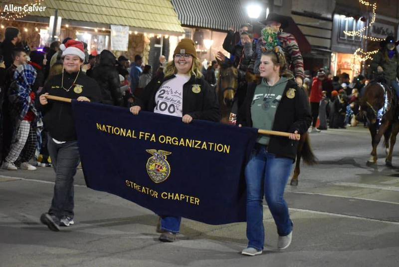 Streator High School FFA members walk in the city's recent Christmas parade.
