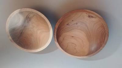 Outdoor woodturned bowl sale in Batavia to support food pantries