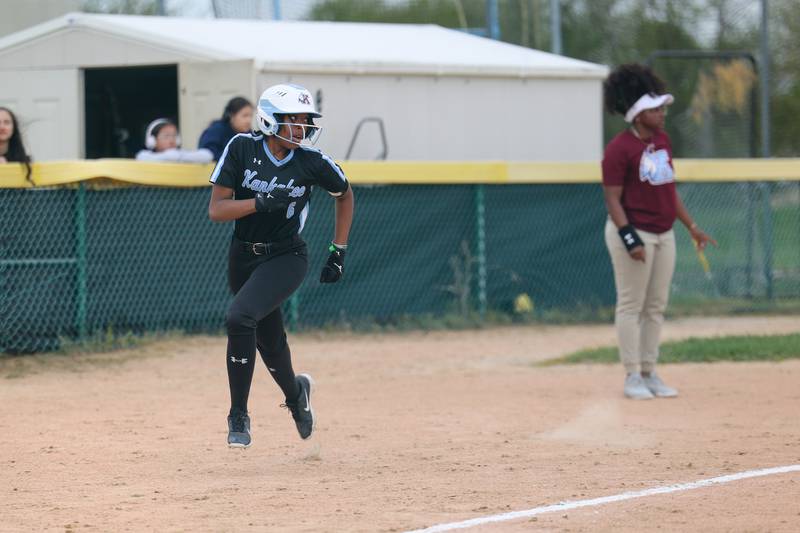 Kankakee's LaMaryah Smith runs home to score during the Kays' 16-0 victory over Thornridge on Wednesday, May 7, 2025.