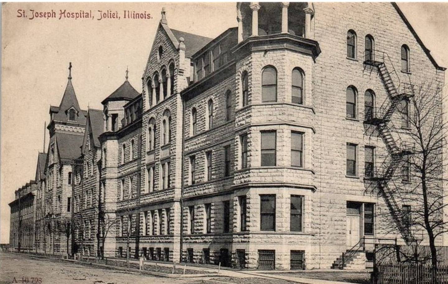 Pictured is the original Ascension Saint Joseph – Joliet hospital building as it existed in 1882.