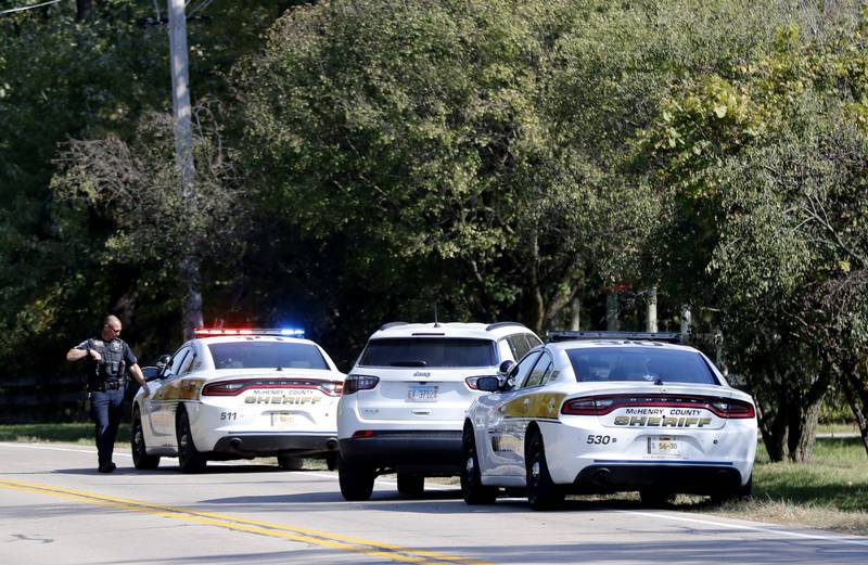 McHenry County Sheriff’s deputies investigate a shooting in the  8900 block of East Tryon Grove Road Thursday, Oct. 10, 2024.