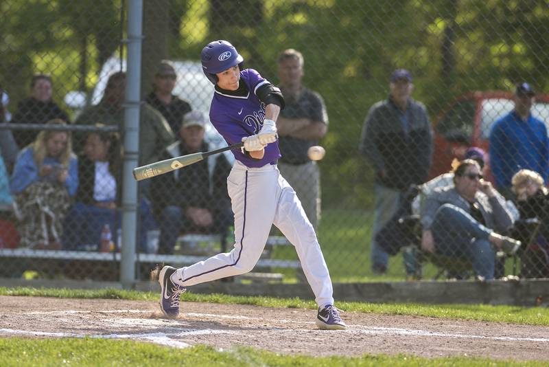 Dixon's Griffey Rodriguez connects to drive in a couple runs Tuesday against Oregon.