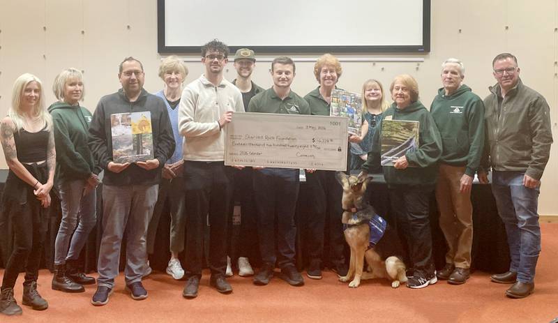 Starved Rock Foundation, along with local photographers, businesses, and community members, presented a check representing the total funds raised to support preservation efforts at Starved Rock and Matthiessen State Parks on Sunday, May 3, 2026 at the Starved Rock Visitors Center.. A total of $16,228 was raised for this year’s calendar. Miller Group Charitable Trust was this year’s presenting sponsor that price matched every calendar sold. Launched in 2020, this grassroots fundraiser has become a powerful way for the community to give back to two of Illinois' most treasured parks. We’d be honored to have your coverage of this meaningful moment.