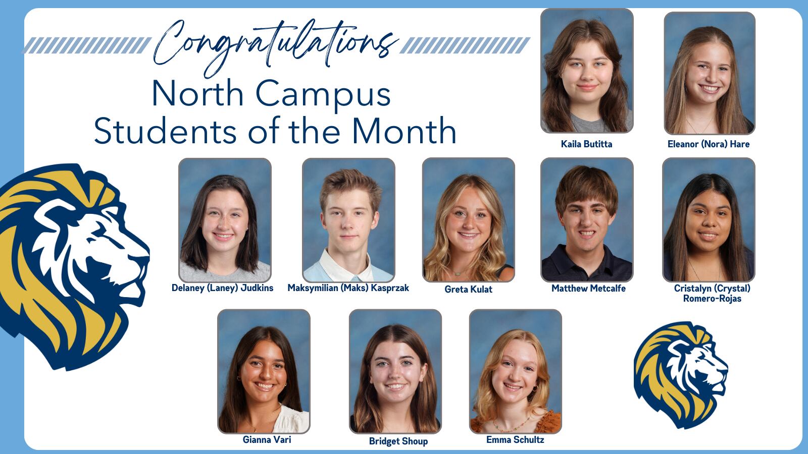 Lyons Township High School names April North Campus students of the