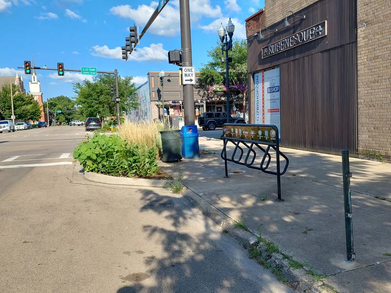 The old bus shelter at Jefferson and La Salle streets in Ottawa has been removed.