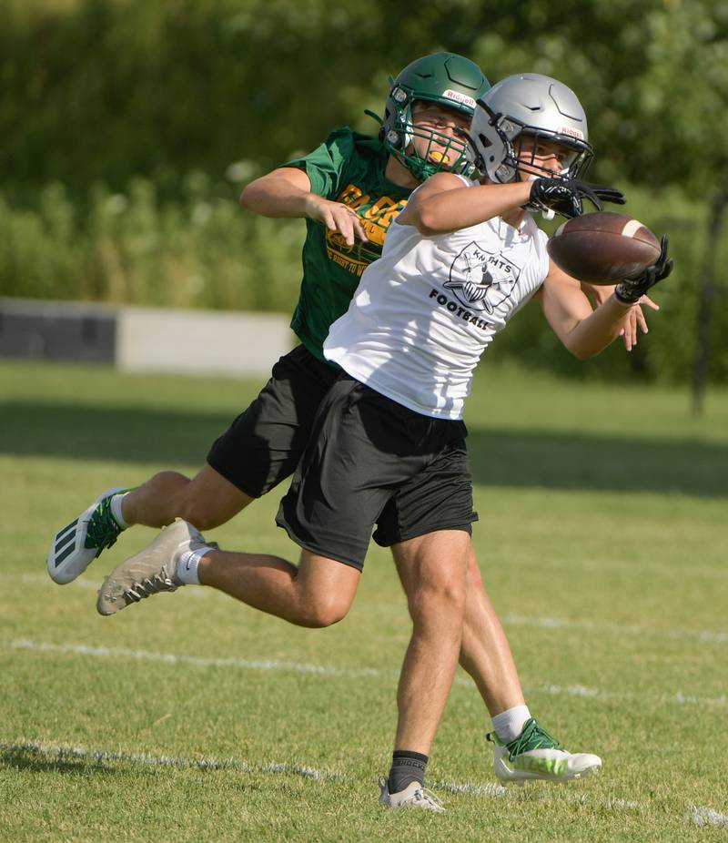 Kaneland and Crystal Lake South play 7 on 7 football in Maple Park on Tuesday, July 12, 2022.