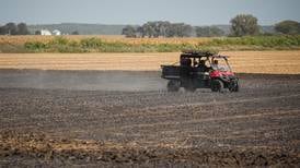 8 acres of farmland burns in brush fire near Harvard 