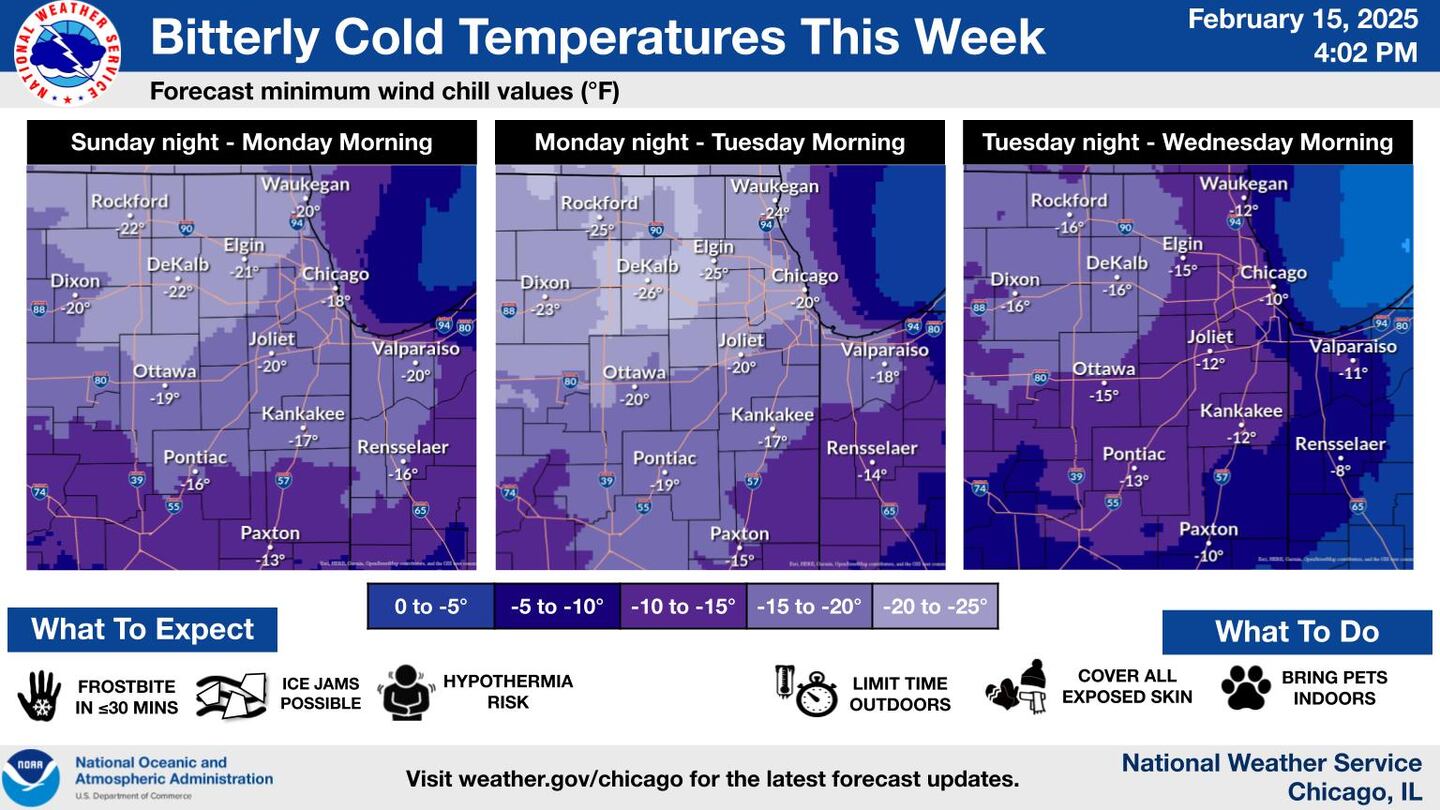 Northern Illinois will grapple with bitter cold in the next several days.