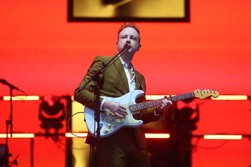 Alex Trimble of Two Door Cinema Club performs at Lollapalooza on Sunday, Aug. 4, 2024 in Chicago.