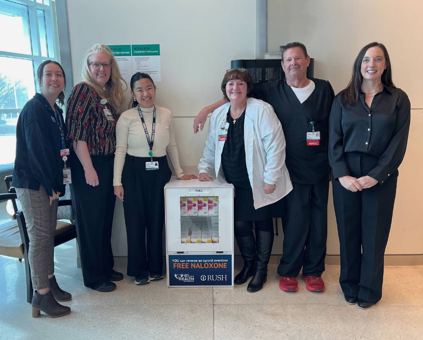 Rush Copley Medical Center in Aurora now has 24/7 naloxone dispensers.