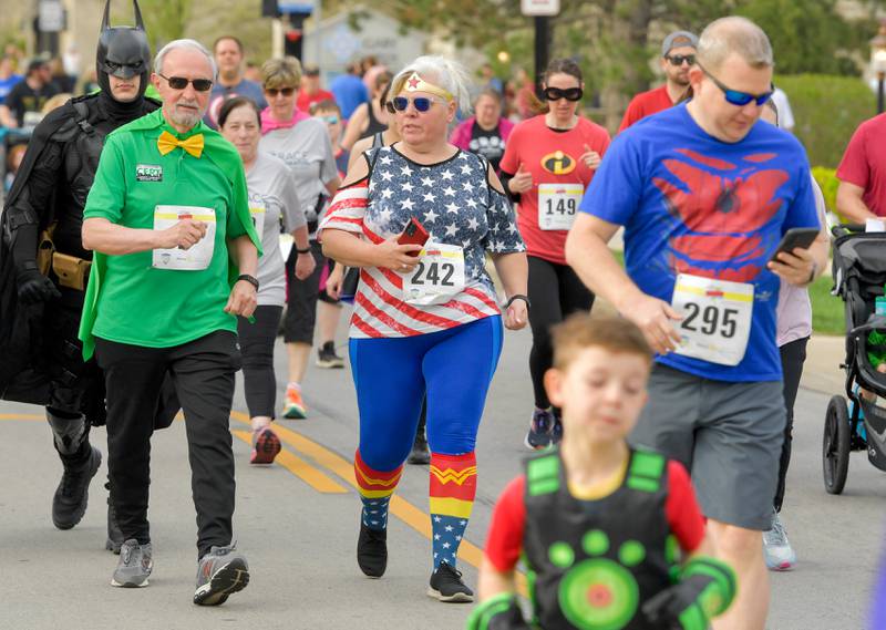 Marty Keller of Wheaton and Trish Billings of Glen Ellyn participated in the 2023 Super Hero 5k Fun Run in Wheaton on Saturday, April 15, 2023.  The two are members of the Milton Township CERT Team.