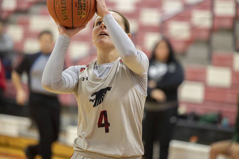 Sauk Valley’s Ainsleigh Hendrix puts up a shot against Kishwaukee Thursday, Jan. 12, 2023.