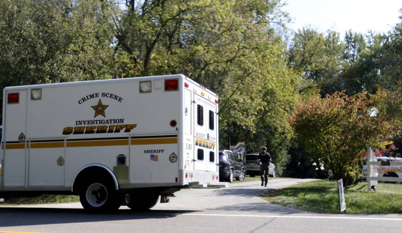 McHenry County Sheriff’s deputies investigate a shooting in the  8900 block of East Tryon Grove Road Thursday, Oct. 10, 2024.