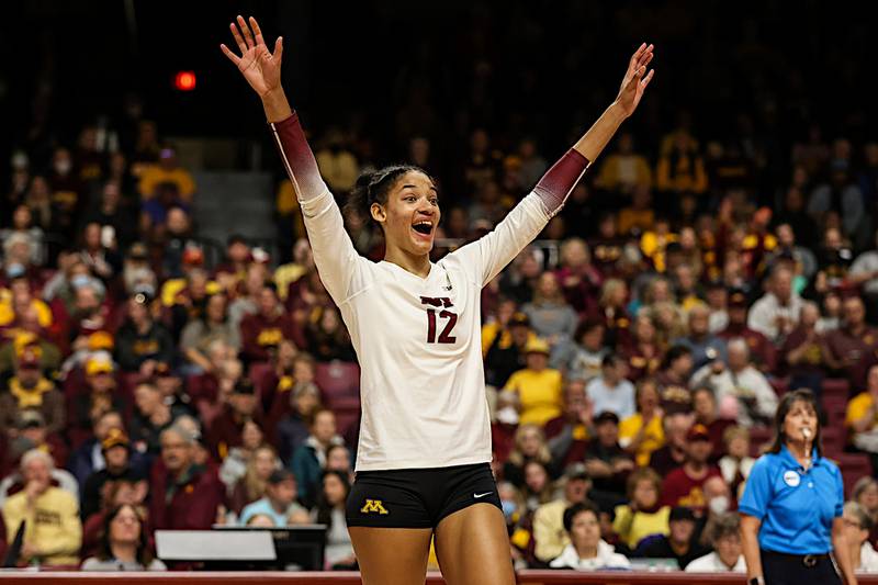 University of Minnesota's Taylor Landfair, a 2020 Plainfield Central High School graduate, was recently named the Big 10 Women's Volleyball Player of the Year.