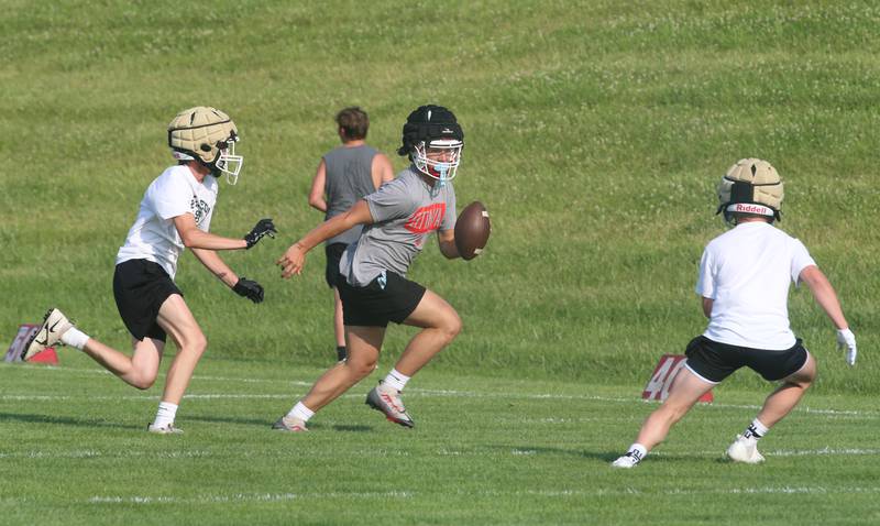 Ottawa and St. Bede football teams play a 7-on-7 on Monday, July 17, 2023 at Ottawa High School.