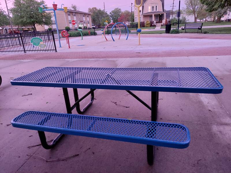 An Americans with Disabilities accessible picnic table was donated recently to the city of Streator for Paul’s Pad at City Park.