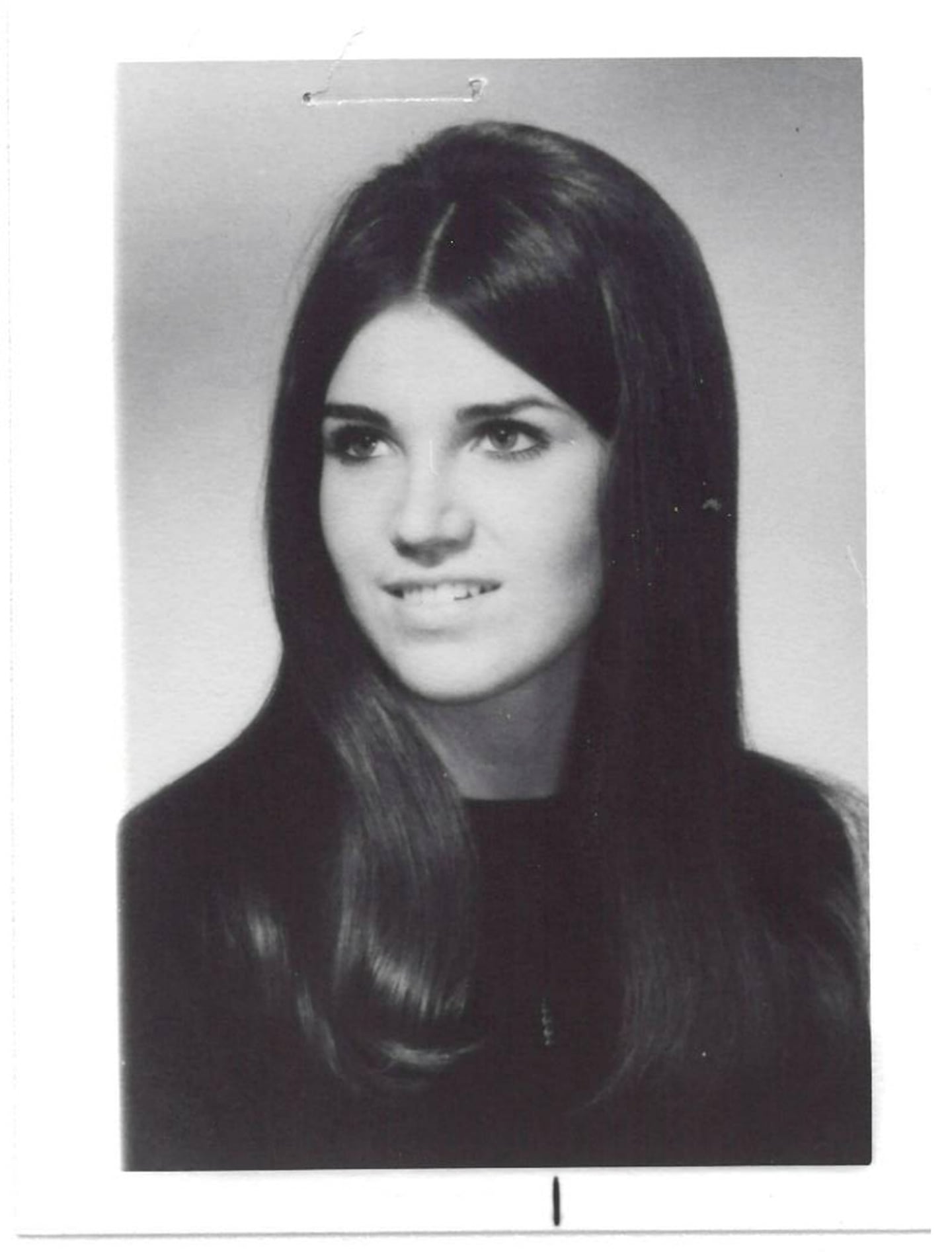 A screenshot of Donna Hill's first staff headshot for Sycamore schools. According to district officials the photo is dated to 1970.