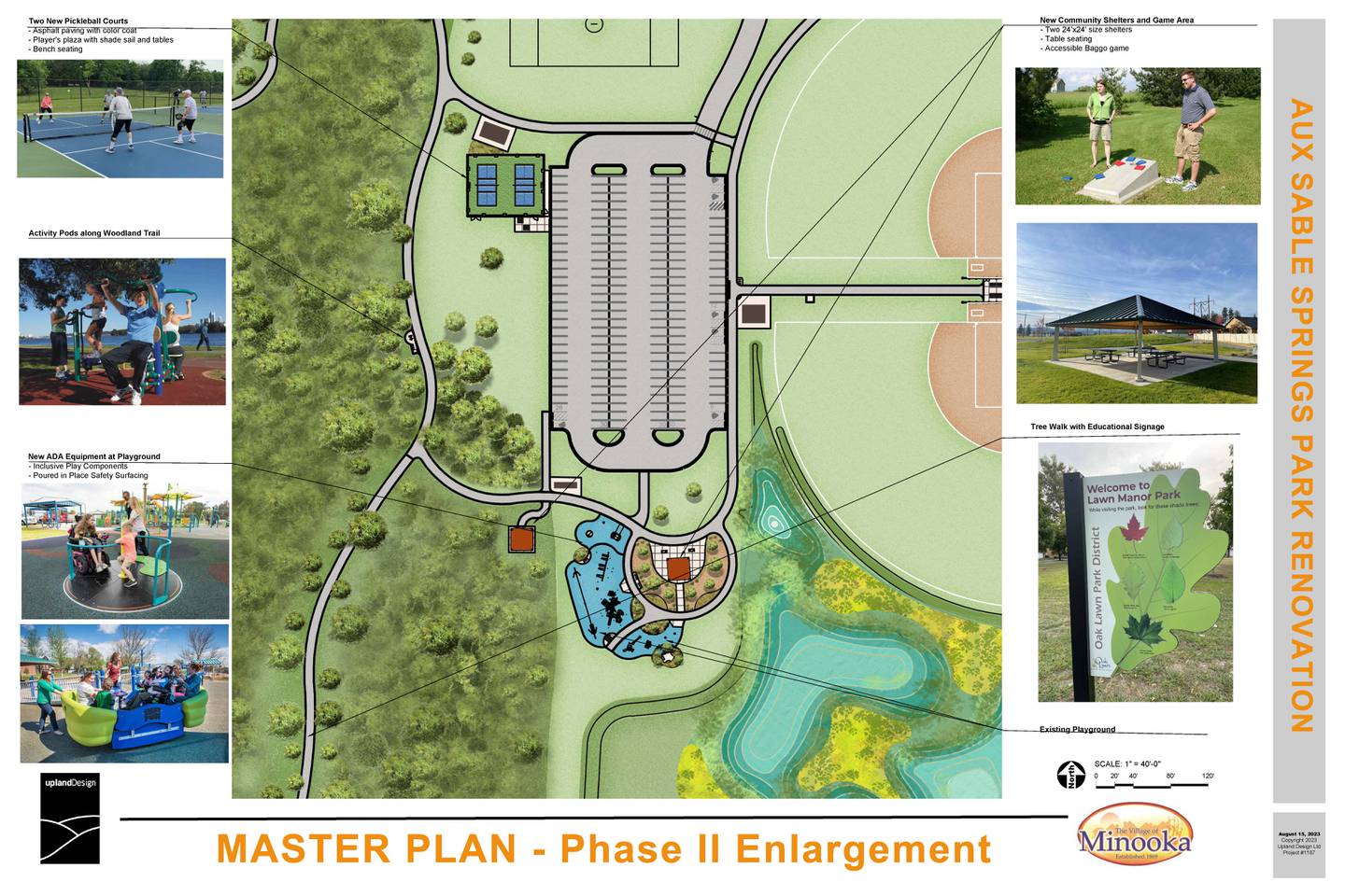 The layout plans for the new updates at Aux Sable Springs Park.