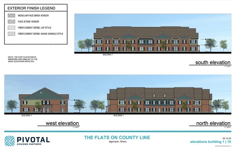 Rendering of the proposed age-restricted and income-restricted apartments in Algonquin.