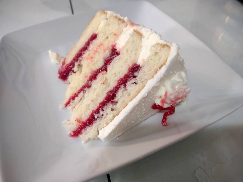 Cakes by Baking Spirit Bright in Seneca headline the dessert menu at Ryan's Eatery in downtown Marseilles. This slice of vanilla raspberry cream cake included strong fruit-flavored layers with moist cake and velvety icing.