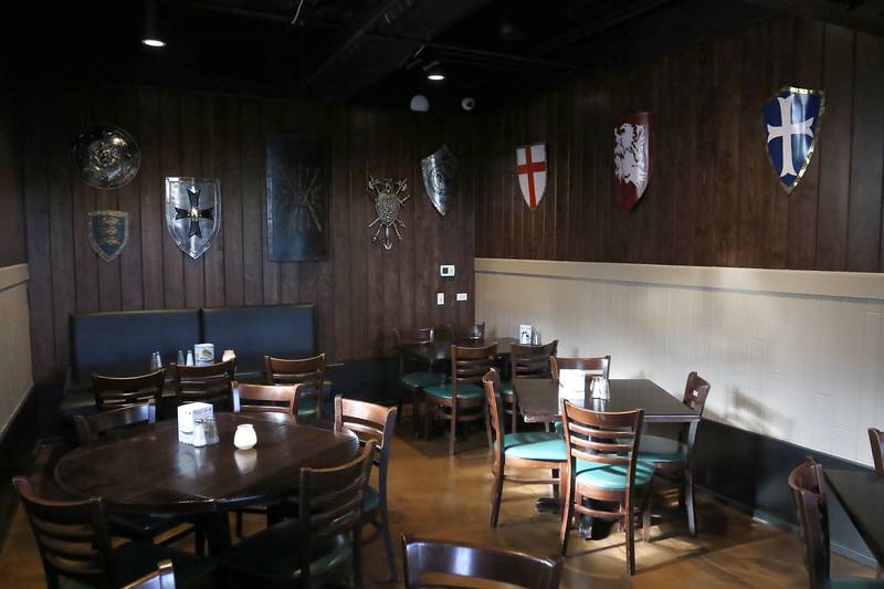 The shield room on Tuesday, Nov. 12, 2024, at Squire on the Square in Woodstock.

The restaurant, which has similar decor as other Village Squire restaurants, is a joint venture between the Linardos family and Bob Karas of Karas Restaurant Group.
Squire on the Square is located in the basement of the Old Courthouse in Woodstock, and its menu will features items similar to the Linardos family’s restaurants and the Village Squire.  

The eatery replaces the Public House that closed at the end of March.