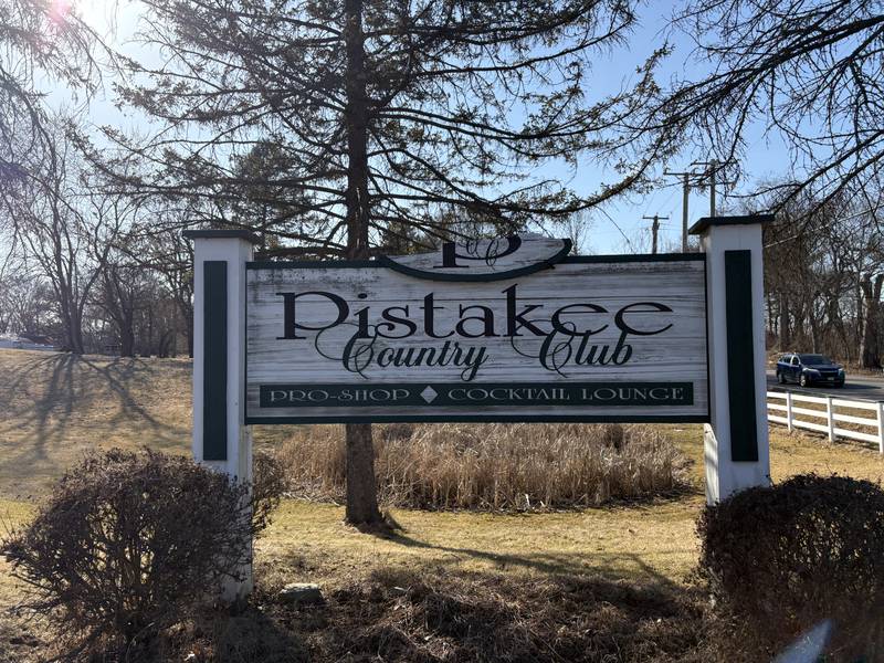 Pistakee Country Club near Lakemoor, whose sign is pictured on March 12, 2025, could become a solar farm under a proposal being considered by Lakemoor officials.