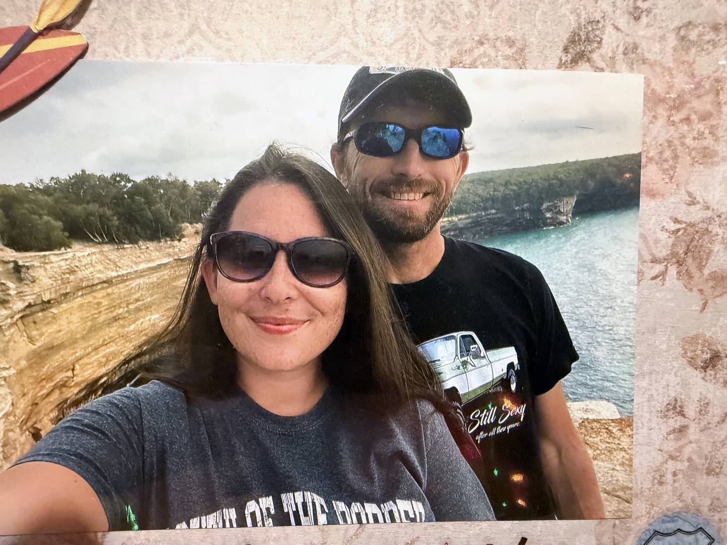 A photograph shows Neil Trudeau and Courtney Drysdale, of Momence, on a trip together. Drysdale, 30, was shot and killed Feb. 2 inside the Momence bar she owned, The Line.
