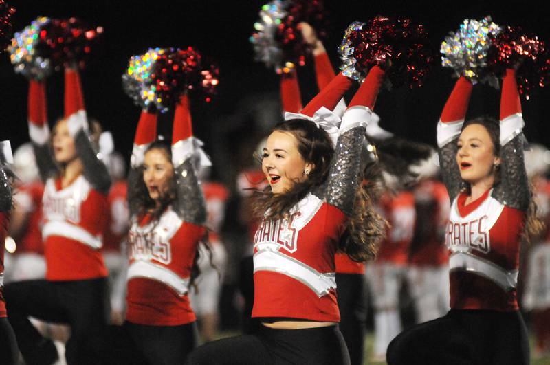 The Ottawa poms perform with the marching band before the home game against Woodstock on Friday, Oct. 21, 2022.