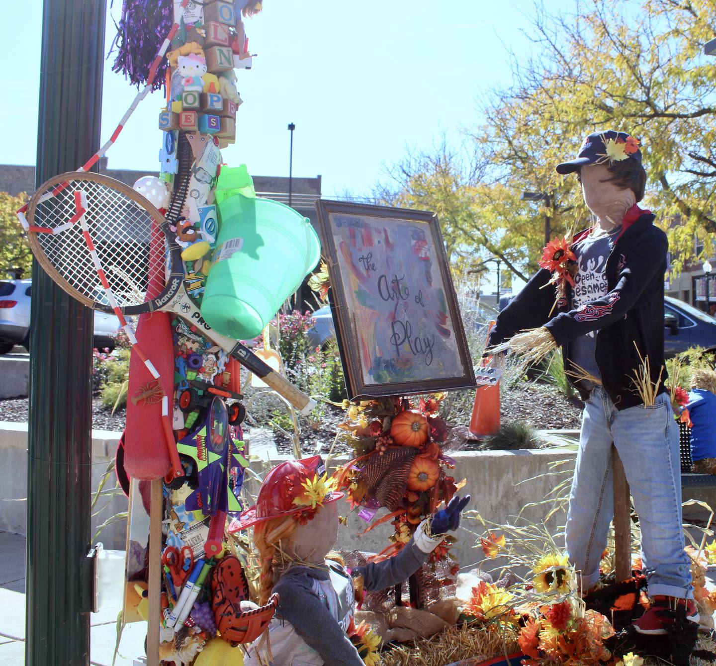 Discover Dixon selected Lincoln Avenue Open Sesame from Dreaming Tree Preschool as one of the top three scarecrows in Dixon. The others were Dixon City Hall's Follow the Yellow Brick Road and Rock River Garden Club's Move Over Petunias, it's Sunflower Season.