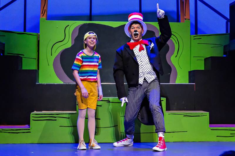 JoJo and The Cat in the Hat in Theatre 121 production of "Seussical" in Woodstock.