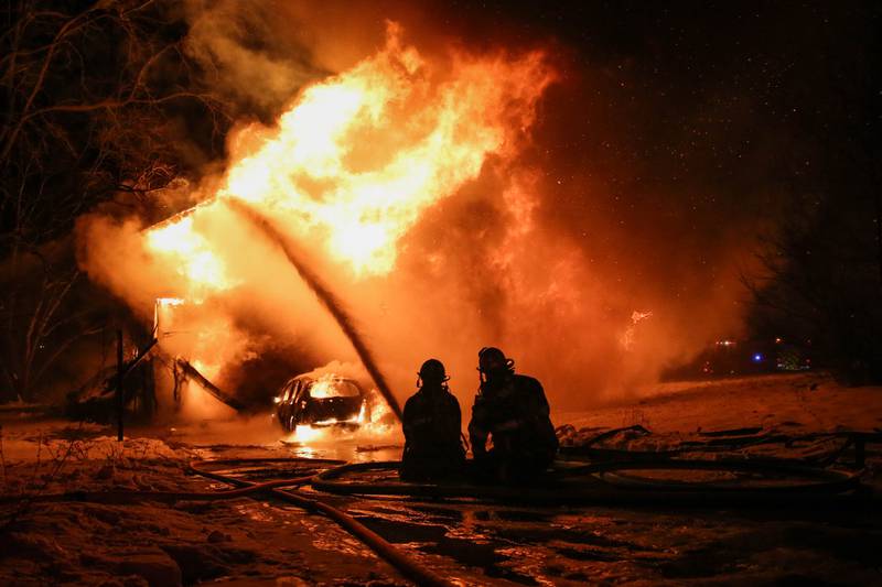 A fire Thursday, Feb. 2, 2023, in the 3800 block of South Tamarack Trail in Prairie Grove left one occupant with injuries, including minor burns, and the home a "complete loss," the Nunda Rural Fire Protection District said.