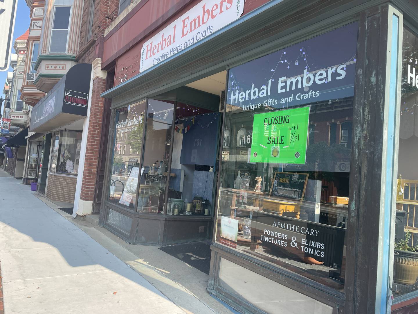 Herbal Embers is seen Monday, July 31, 2023 at 161 E. Lincoln Highway in downtown DeKalb.