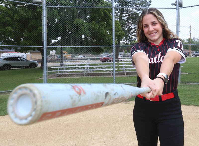 Lauren Harbison poses for a photo on Monday, June 9, 2025 on the softball field at Henry-Senachwine High School. Harbison is the 2025 NewsTribune softball player of the year.
