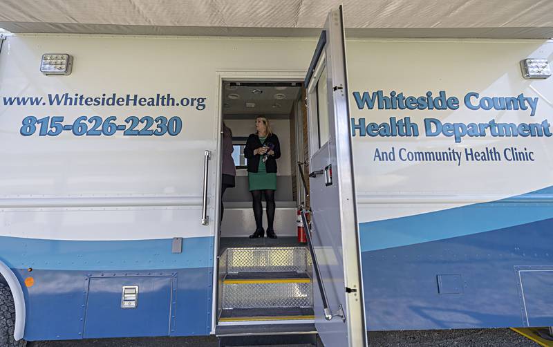 After the groundbreaking, director Cheryl Lee led a tour of both the facility and a mobile health van operated by the Whiteside County Health Department on Thursday, March 28, 2024.
