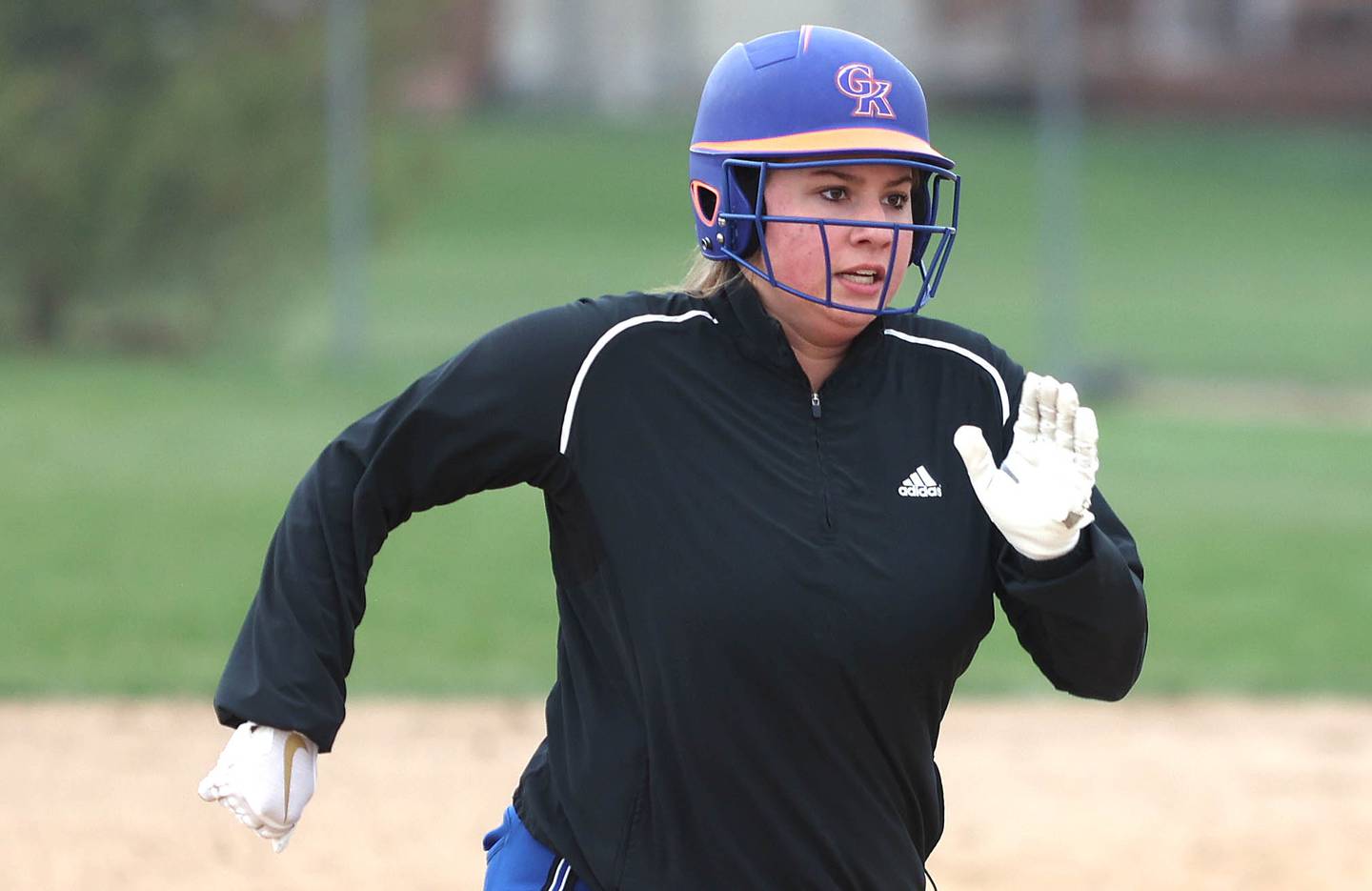 Genoa-Kingston's Logan Neblock heads for third during their game against Winnebago Thursday, April 28, 2022, at Genoa-Kingston High School.