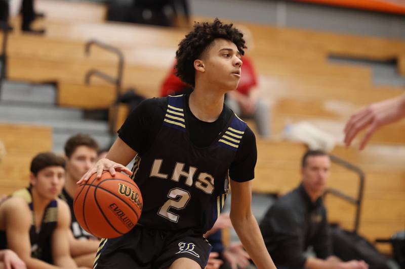 Lemont’s Ryan Runaas looks to make a play against Lincoln-Way Central in the Lincoln-Way West Warrior Showdown on Saturday January 28th, 2023.