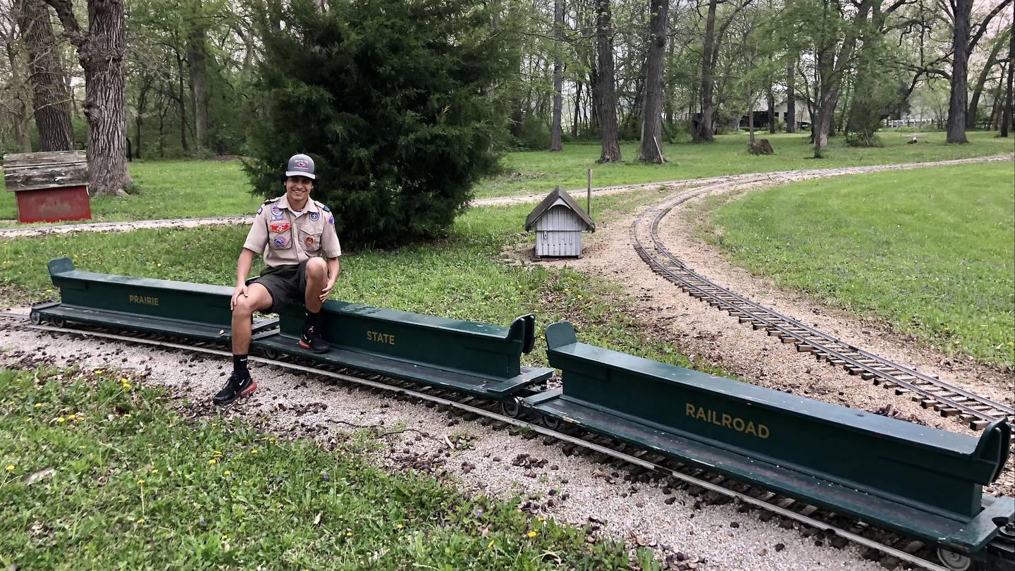 George Werderich on the Prairie State Rairload at Plowman's Park.
