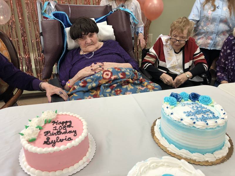 Sylvia Klosowski celebrated her 108th birthday on Tuesday, March 18, 2025, at Alden Terrace of McHenry. Her niece, Annemarie McAloon, joined along for her 86th birthday, too.