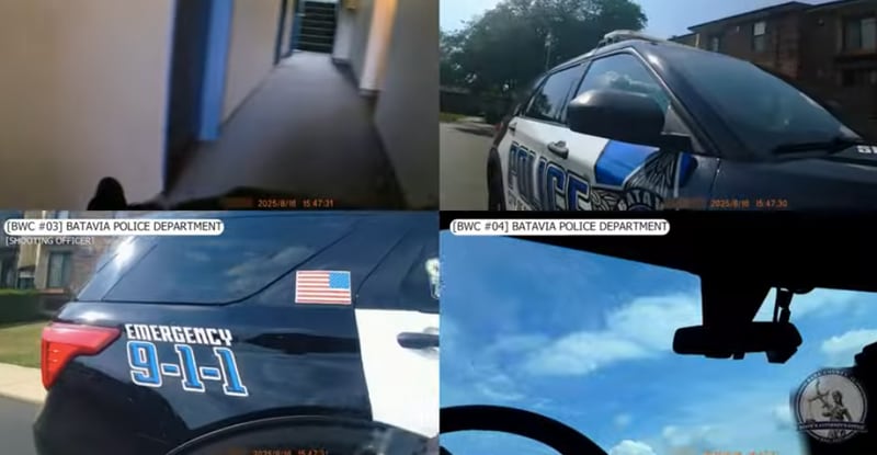 Kane County State's Attorney Jamie Mosser’s office posted a video compilation on YouTube of officers’ body-camera videos and squad-cam videos of the Aug. 16, 2025 death of a Batavia man.