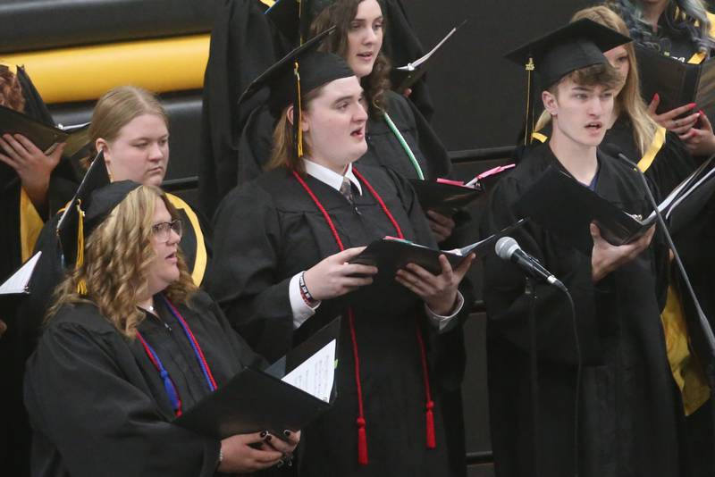 Putnam County High School graduates sing in the choir during the 59th annual Commencement on Sunday, May 18, 2025 in R.M. Germano gymnasium.
