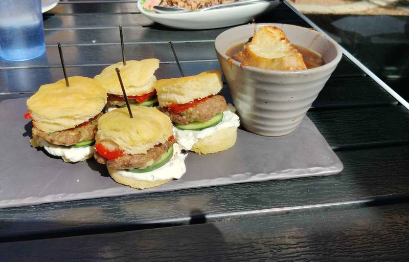 House-made focaccia lamb sliders at Preservation in Geneva.