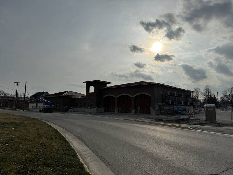 The new Morris Fire Station at 200 Armstrong St. after the end of the work day Monday before the City Council meeting.