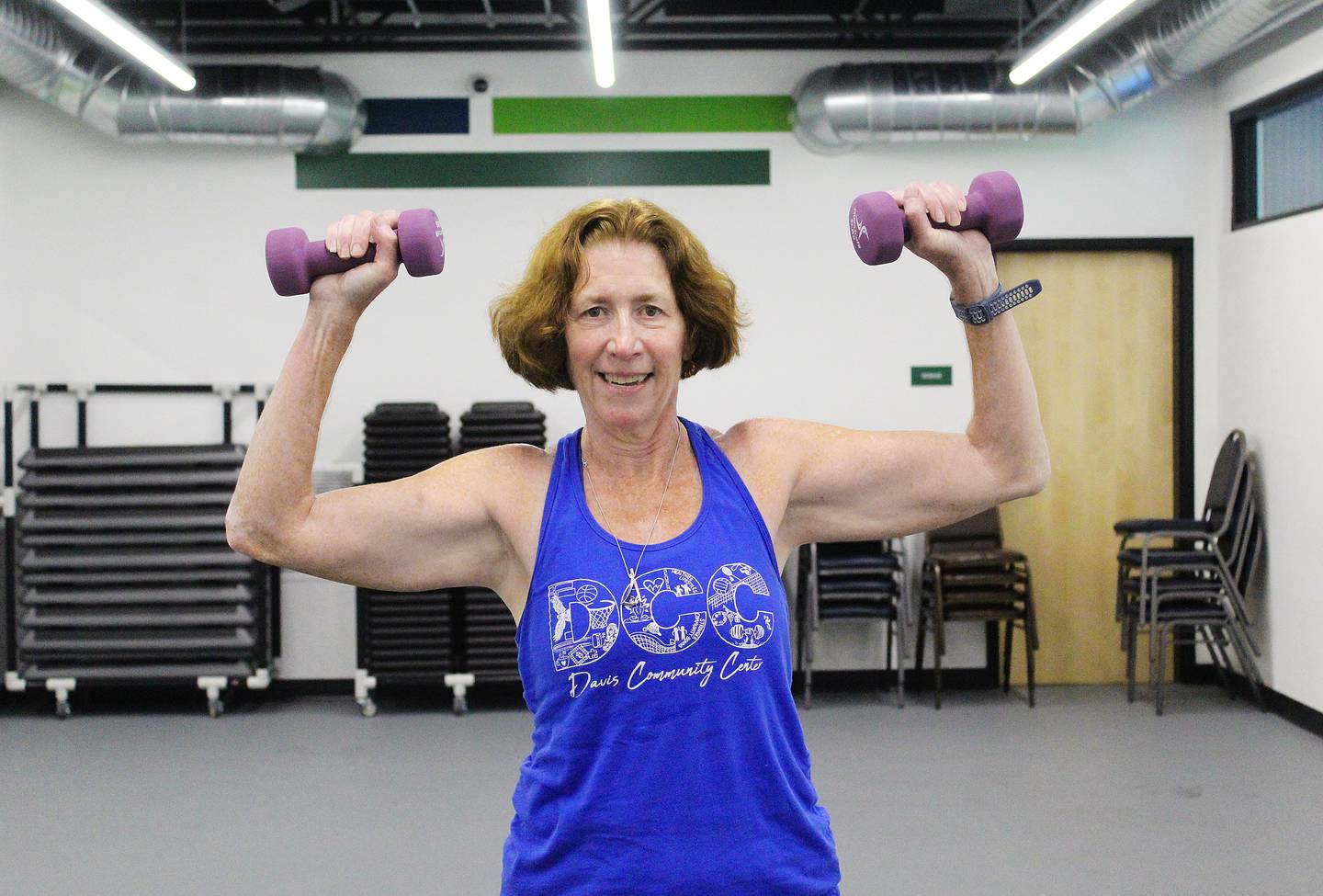 Mari Jo Hecker of Lake Carroll has participated in 57 marathons in nearly 45 years, including 20 Chicago Marathons – having run her first as a 17-year-old in 1981 – five Boston Marathons and races in 27 states. She brings her wealth of fitness knowedge to the Davis Community Center in Mount Carroll, teaching fitness classes – including a Cardio Fit program she started in January.